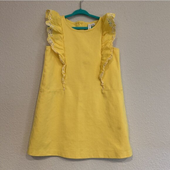 Lot Of 2 Janie‎ And Jack Girls Size 6 and 5 Dresses Yellow and Magenta Faux Fur - Picture 3 of 13